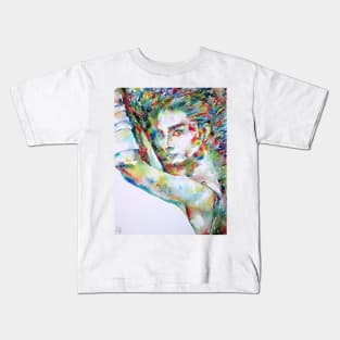 AUDREY HEPBURN watercolor portrait .3 Kids T-Shirt